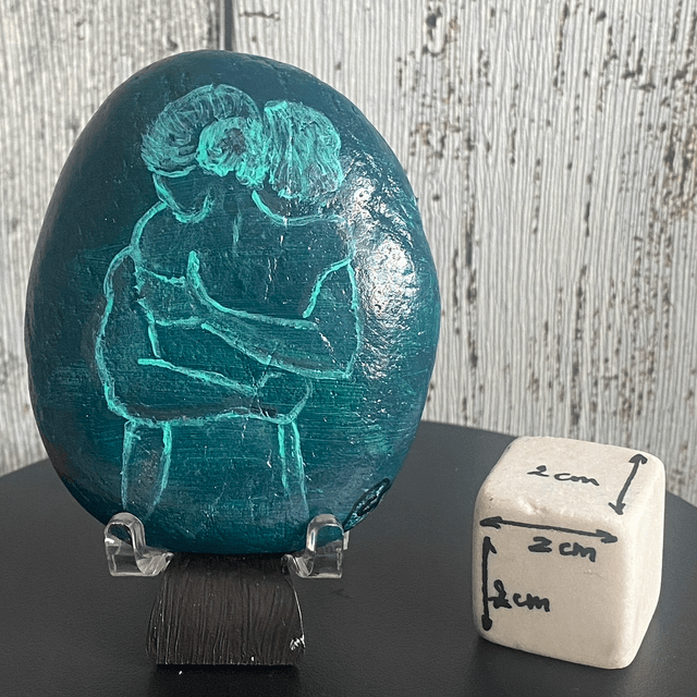 Couple enlacé turquoise